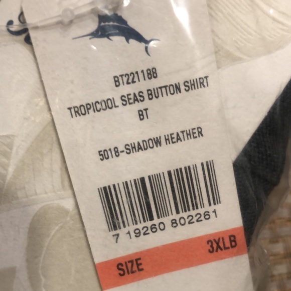 Tommy Bahama Big & Tall Tropicool Seas Button IslandZone® Knit Camp Shirt (new) - Picture 7 of 8